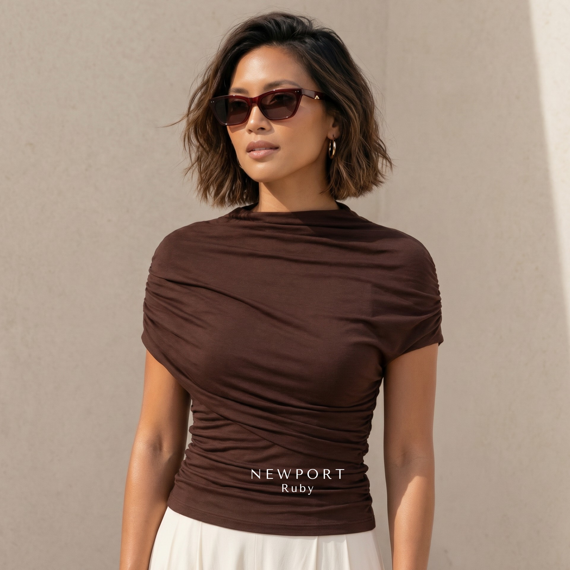 Newport Ruby Modern cateye asian fit sunglasses